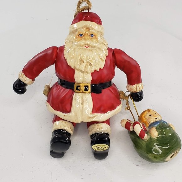 Unmarked Other - Vintage Articulated Santa Claus Christmas Ornament